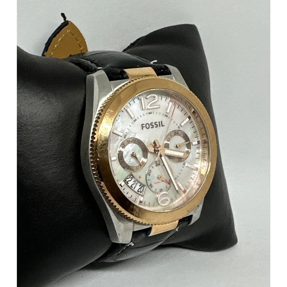 Fossil Perfect Boyfriend ES4135 Women's Black Leather Analog Dial Watch HME680
